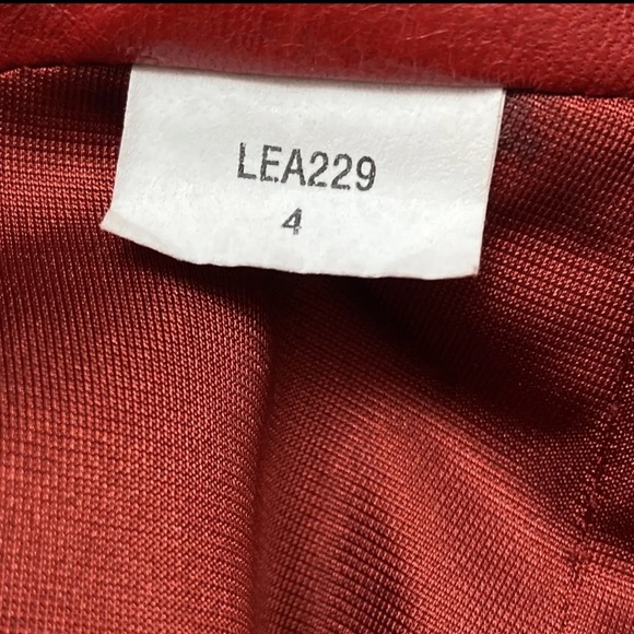 bcbg max azria - Red Leather Moto Pants Size 4 Straight Leg Lined Rocker Soft - Picture 7 of 8